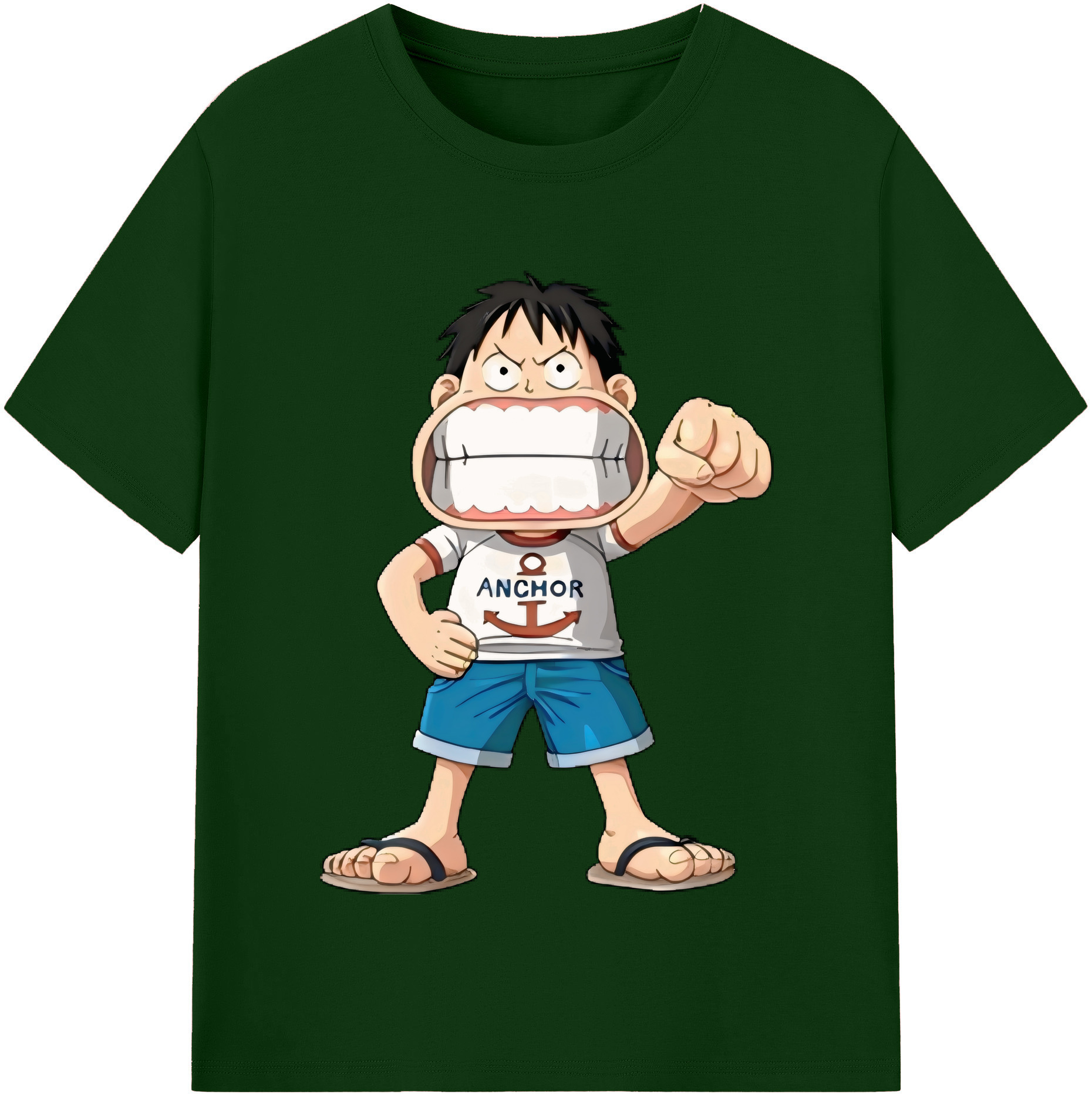 ワンピース モンキー・D・ルフィ ONE PIECE Monkey D. Luffy 綿100％半袖Tシャツ（フロントプリント）